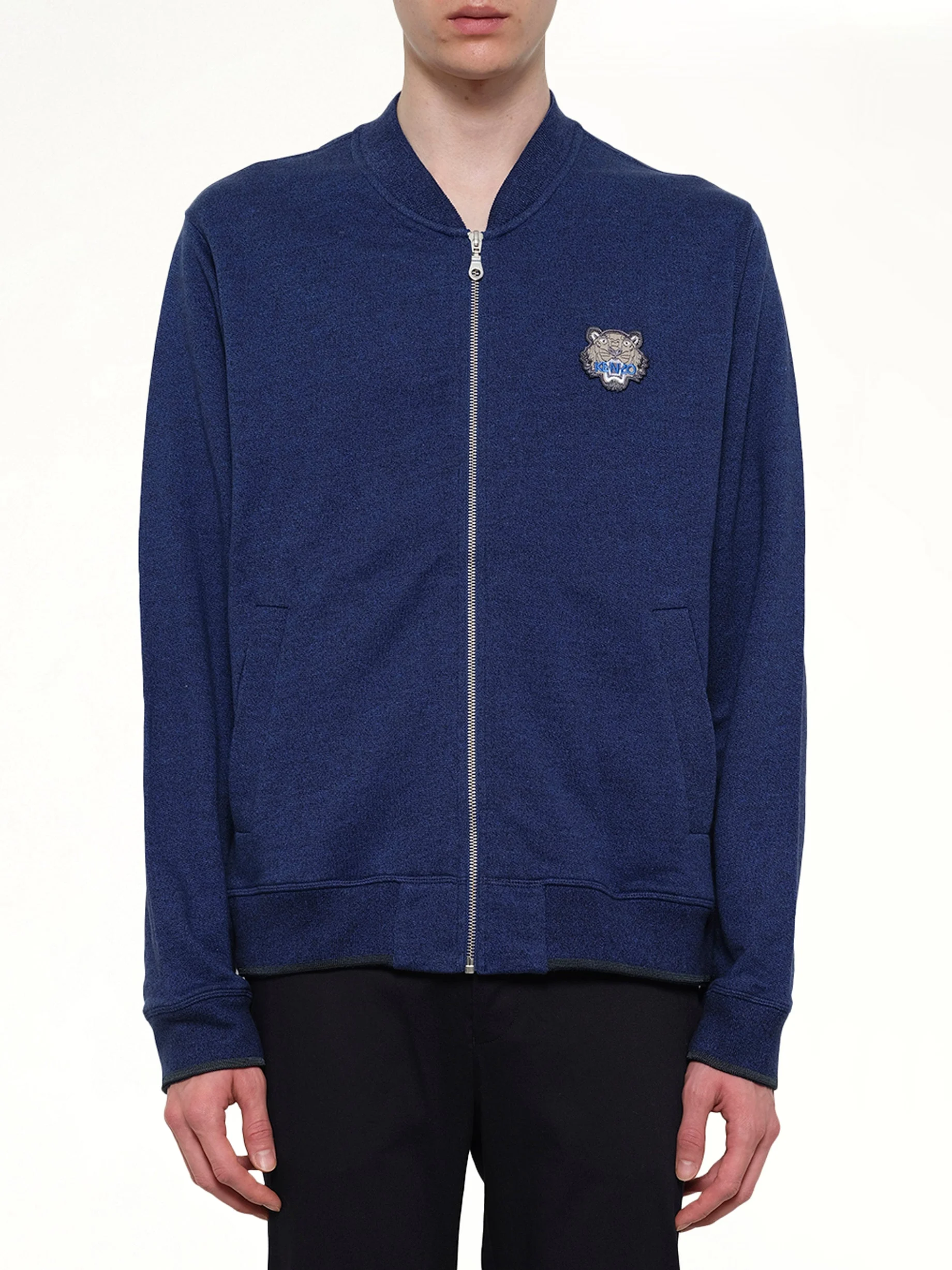 Tiger Zip Cardigan in Navy - 1