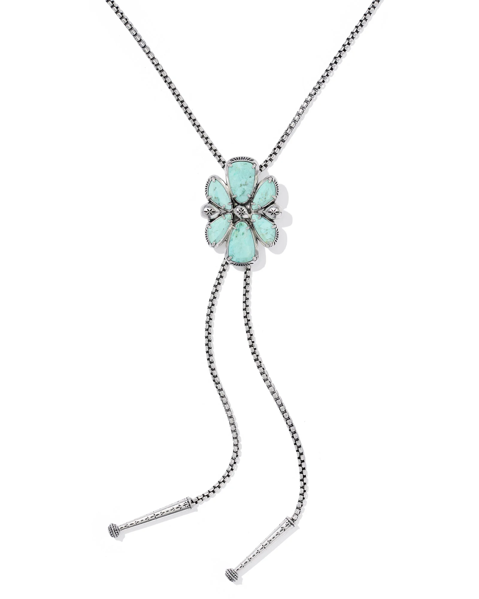Jamie Vintage Silver Statement Bolo Necklace - 1