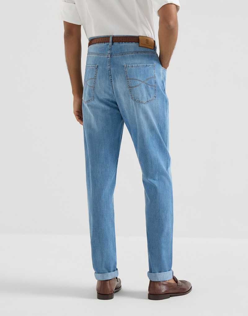Lightweight old denim iconic fit five-pocket trousers 3