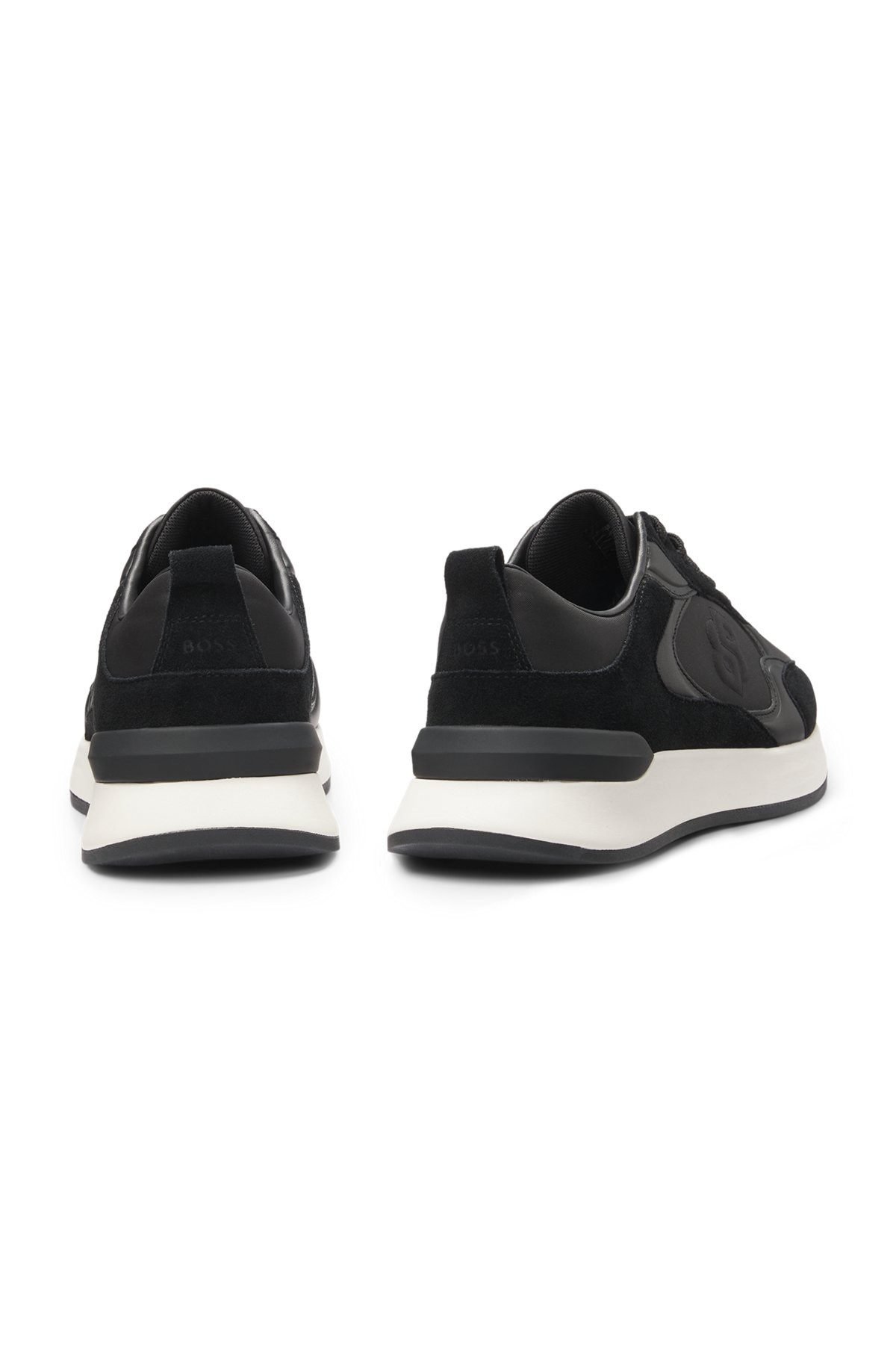 SUEDE-TRIM TRAINERS WITH DOUBLE B MONOGRAM - 6