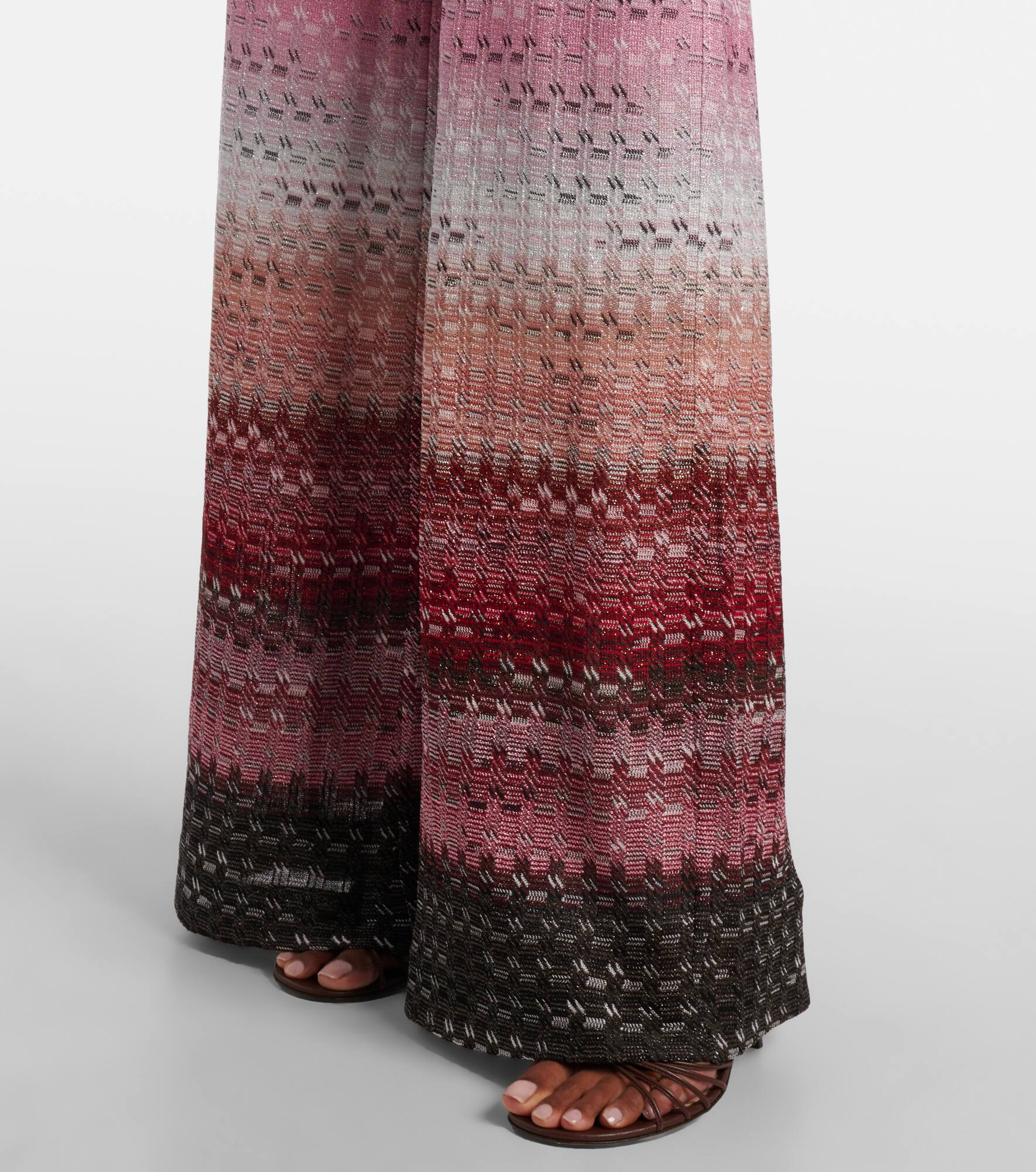 High-rise lamé flared pants - 5