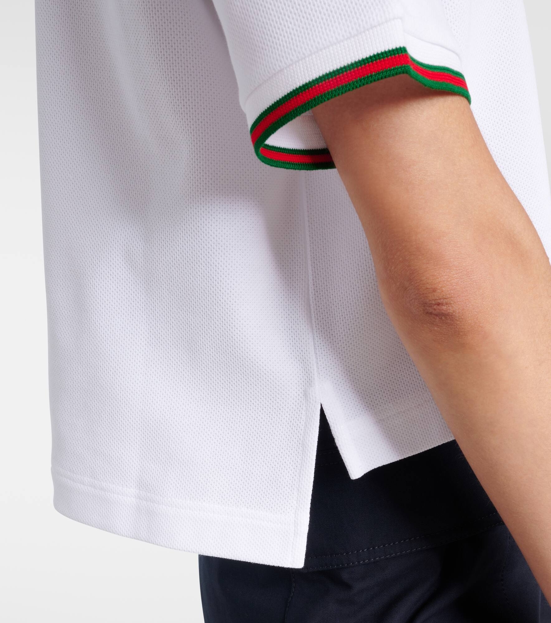 Web Stripe cropped cotton piqué polo shirt - 5