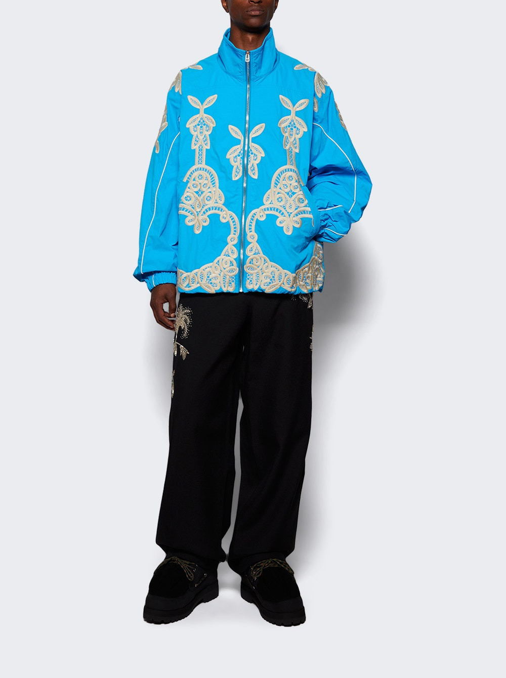 Embroidered Track Jacket Turquoise - 5
