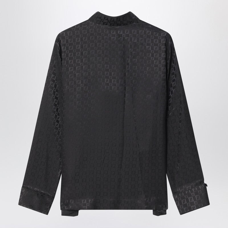Fendi Brown Ff Jacquard Silk Shirt Women - 2