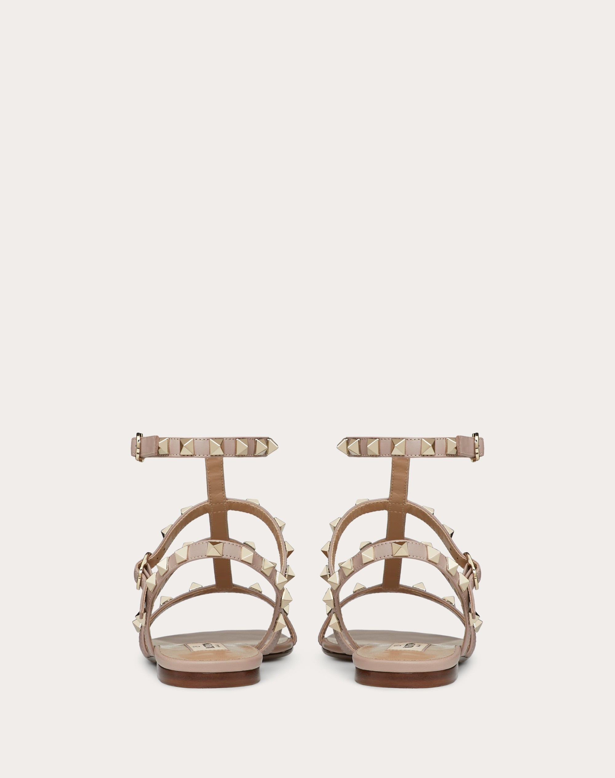 ROCKSTUD FLAT CALFSKIN SANDAL WITH STRAPS - 3
