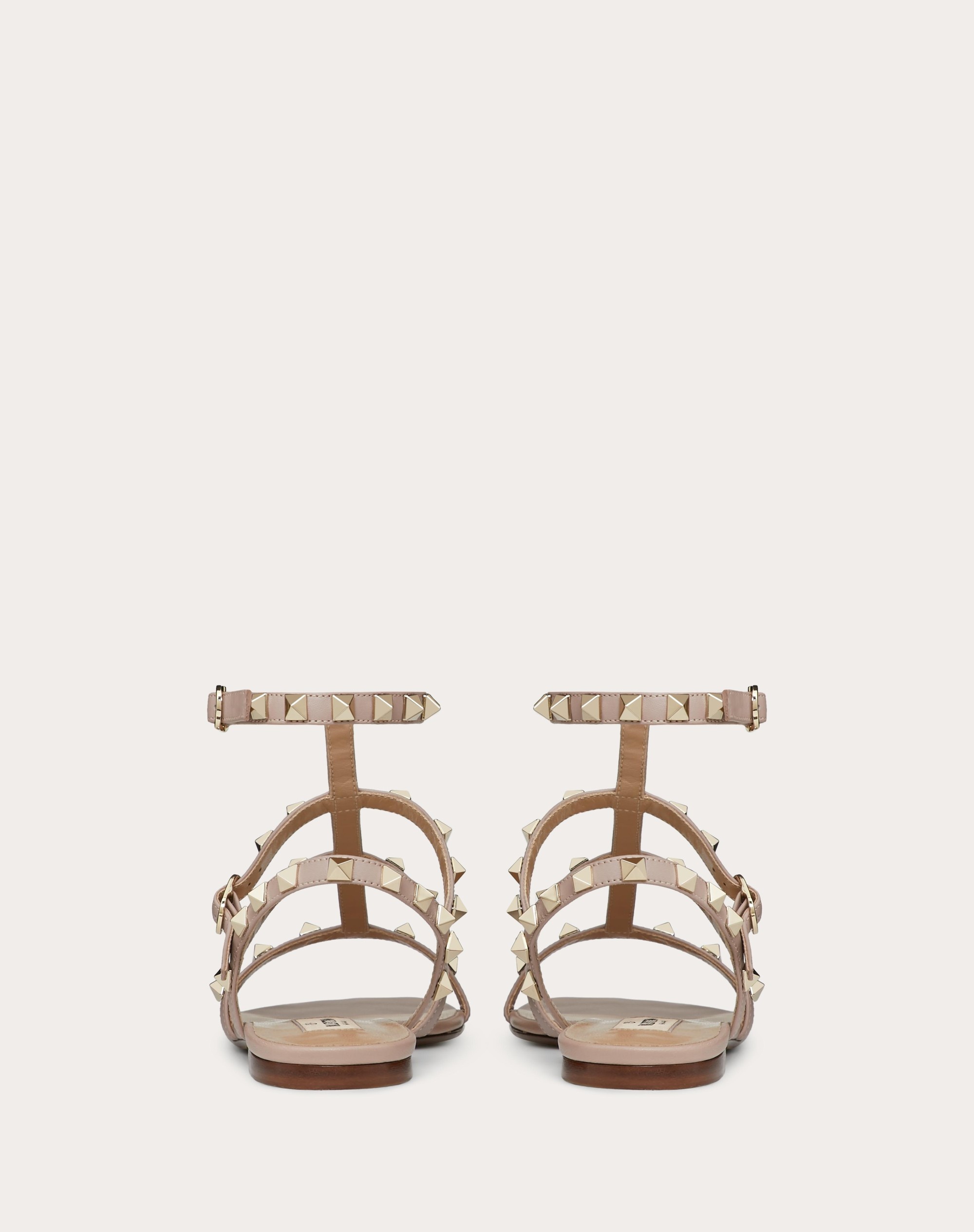 ROCKSTUD FLAT CALFSKIN SANDAL WITH STRAPS - 3