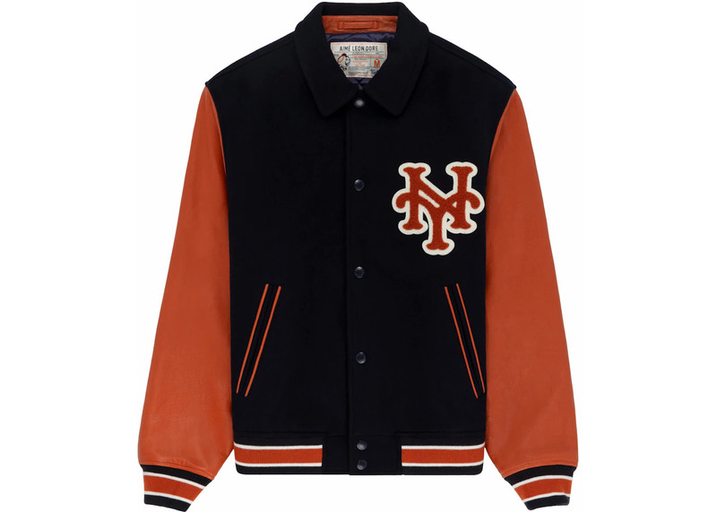 AIMÉ LEON DORE Aime Leon Dore x New York Mets Varsity Jacket Navy/Orange outlook