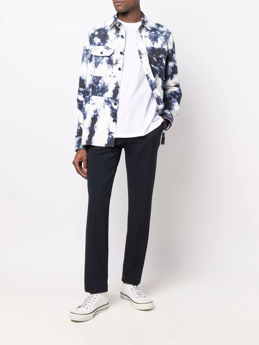 tie dye-print shirt jacket - 2