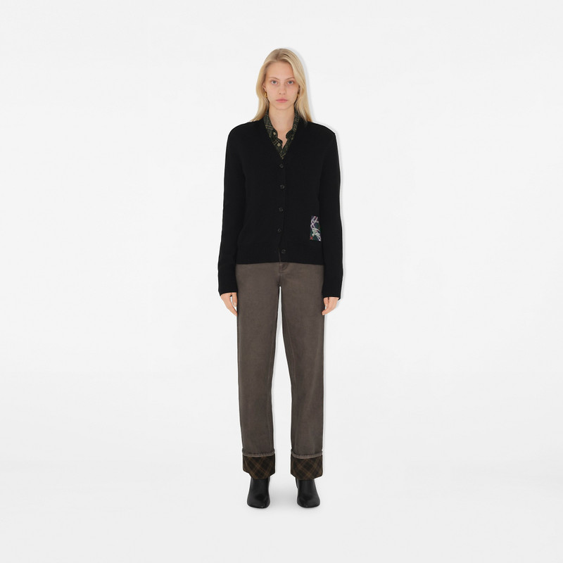 Check Label Wool Cardigan 3