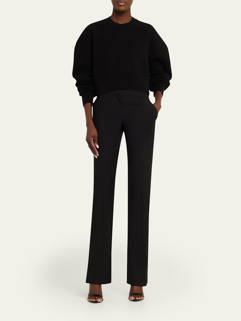 TOM FORD Wool-Cashmere Blouson-Sleeve Crop Sweater outlook