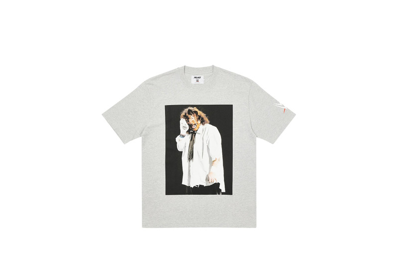 PALACE WWE MANKIND SOCK T-SHIRT GREY MARL - 1