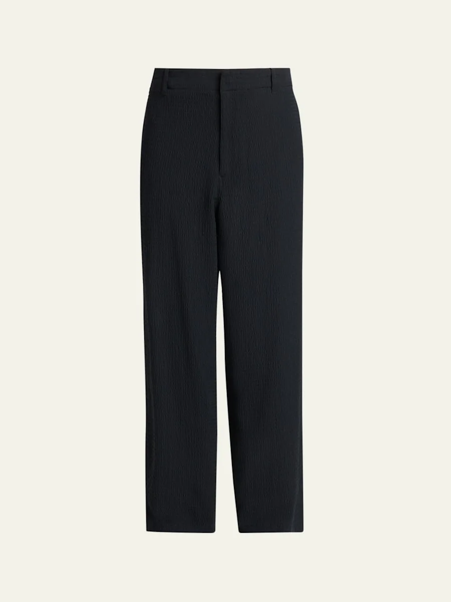 Men's Seersucker Wide-Leg Trousers - 1