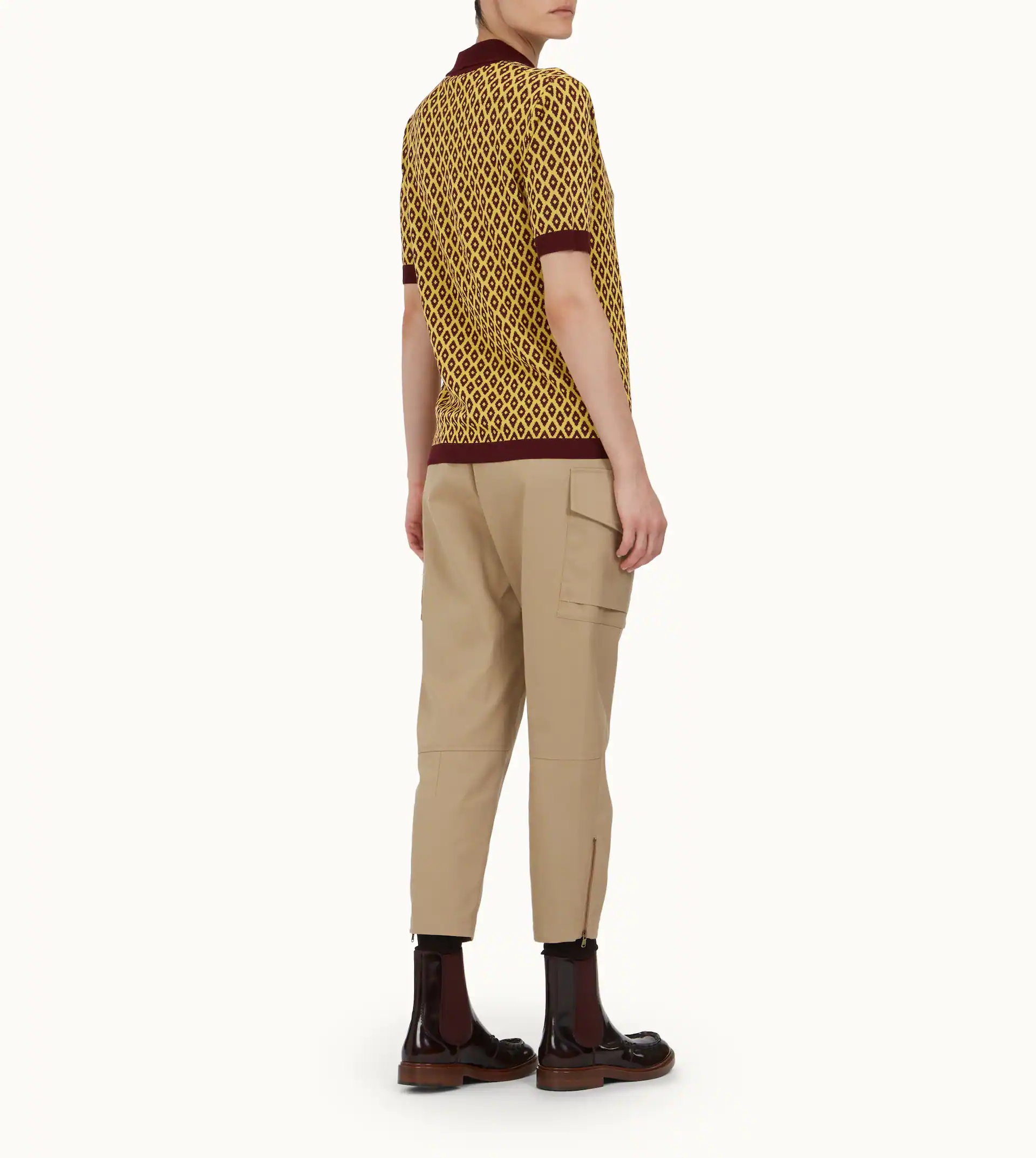 KNITTED POLO - YELLOW, BURGUNDY - 3