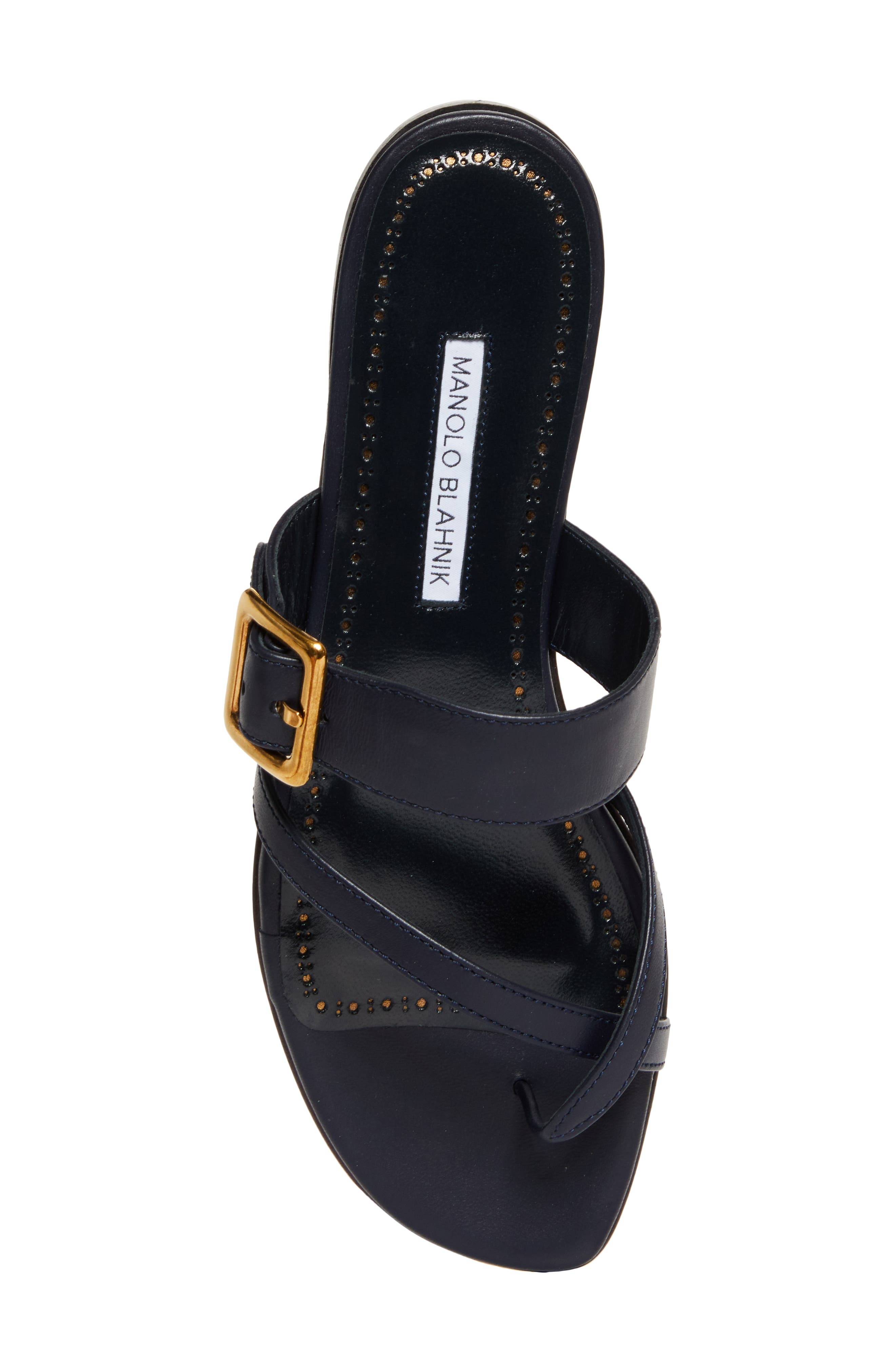 Manolo Blahnik Thalusa Flat Sandal in Navy at Nordstrom - 5