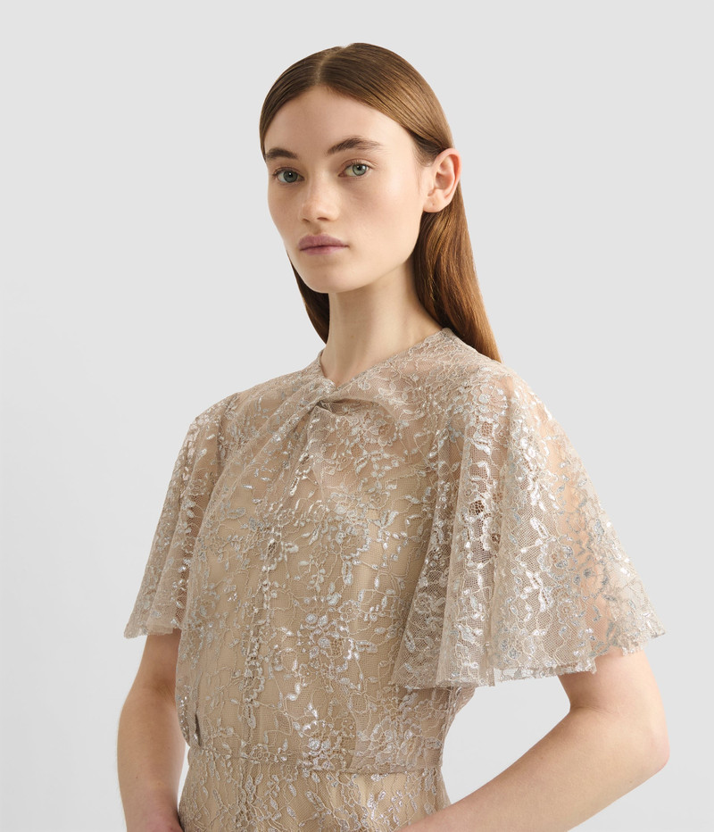 METALLIC LACE MIDI DRESS 5
