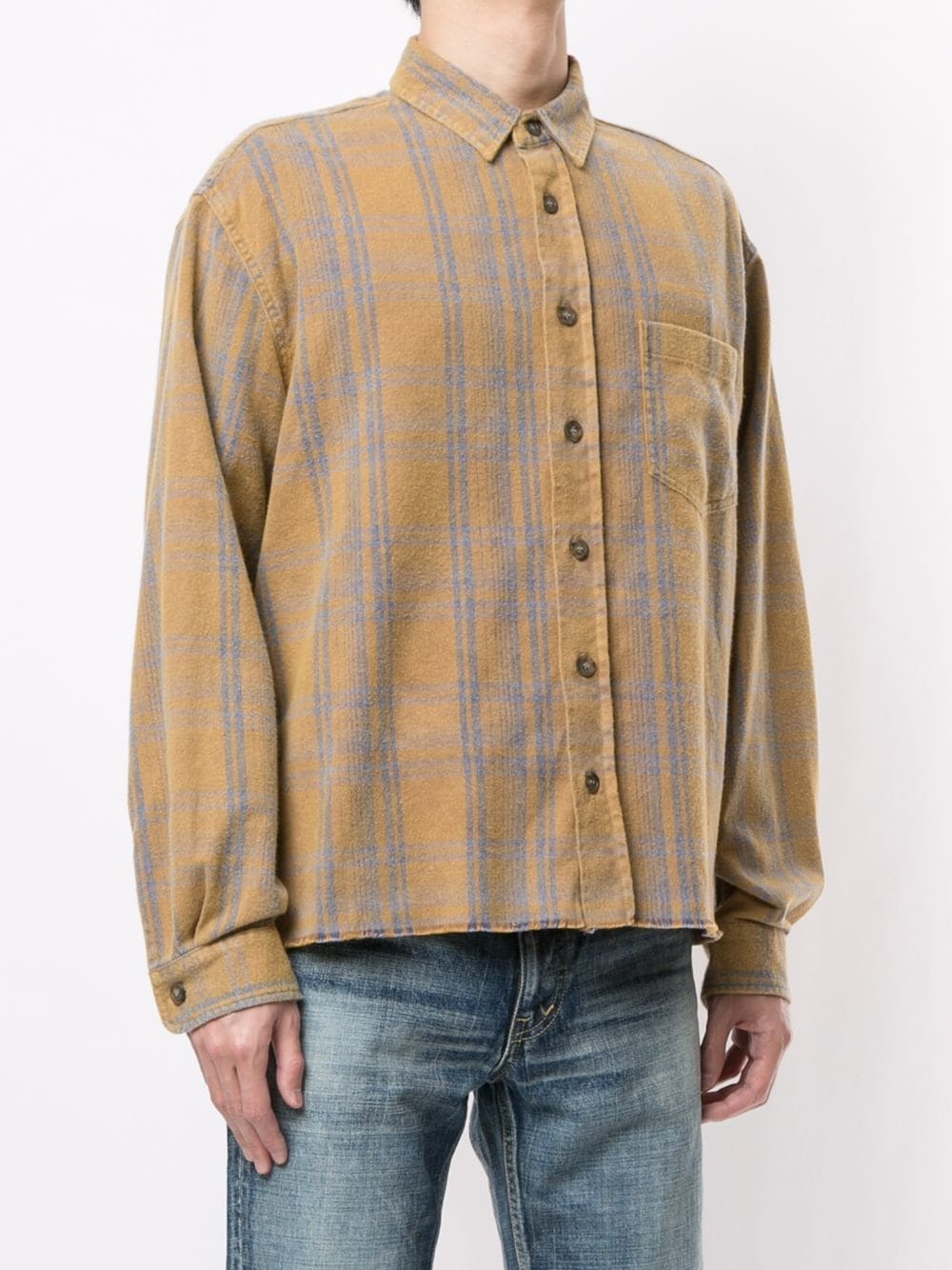 faded check shirt - 3