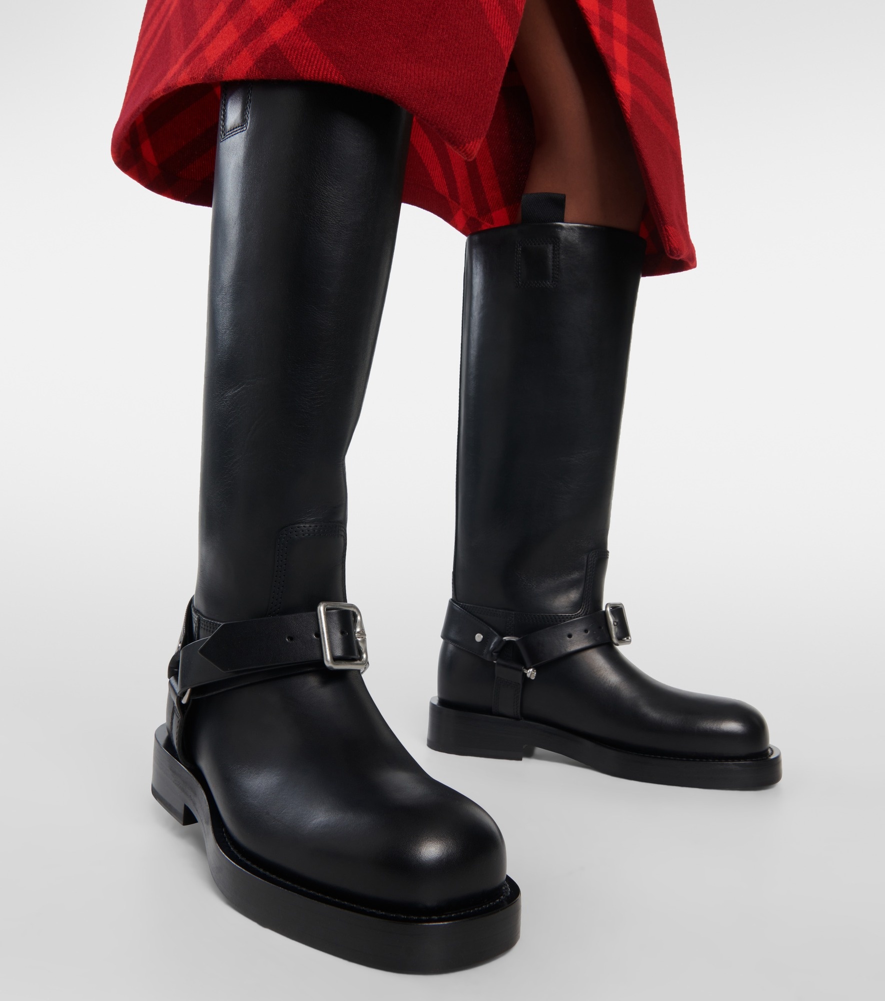 Saddle leather knee-high boots - 3