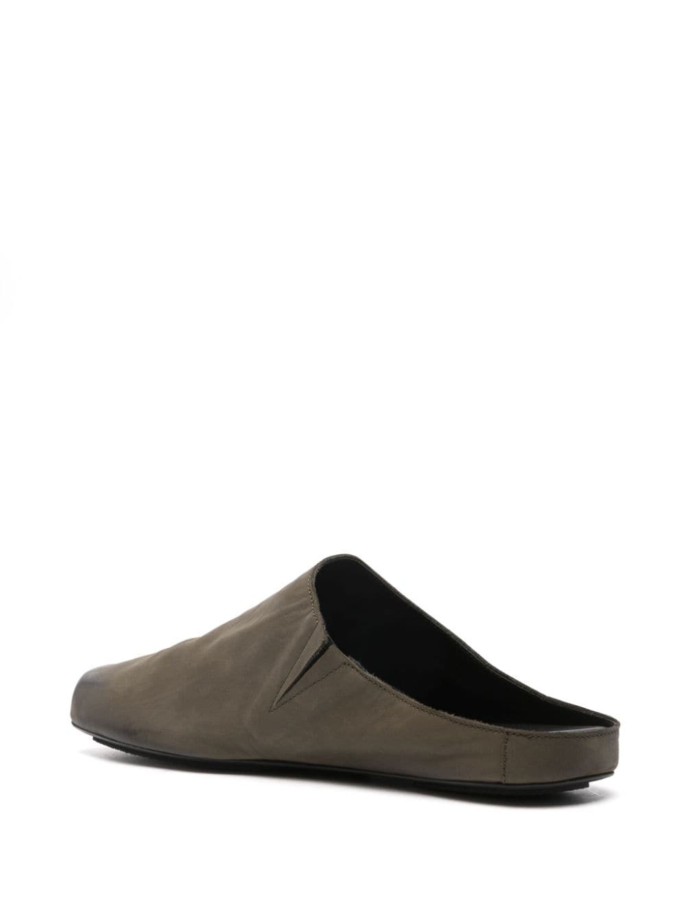 square-toe leather slippers - 3