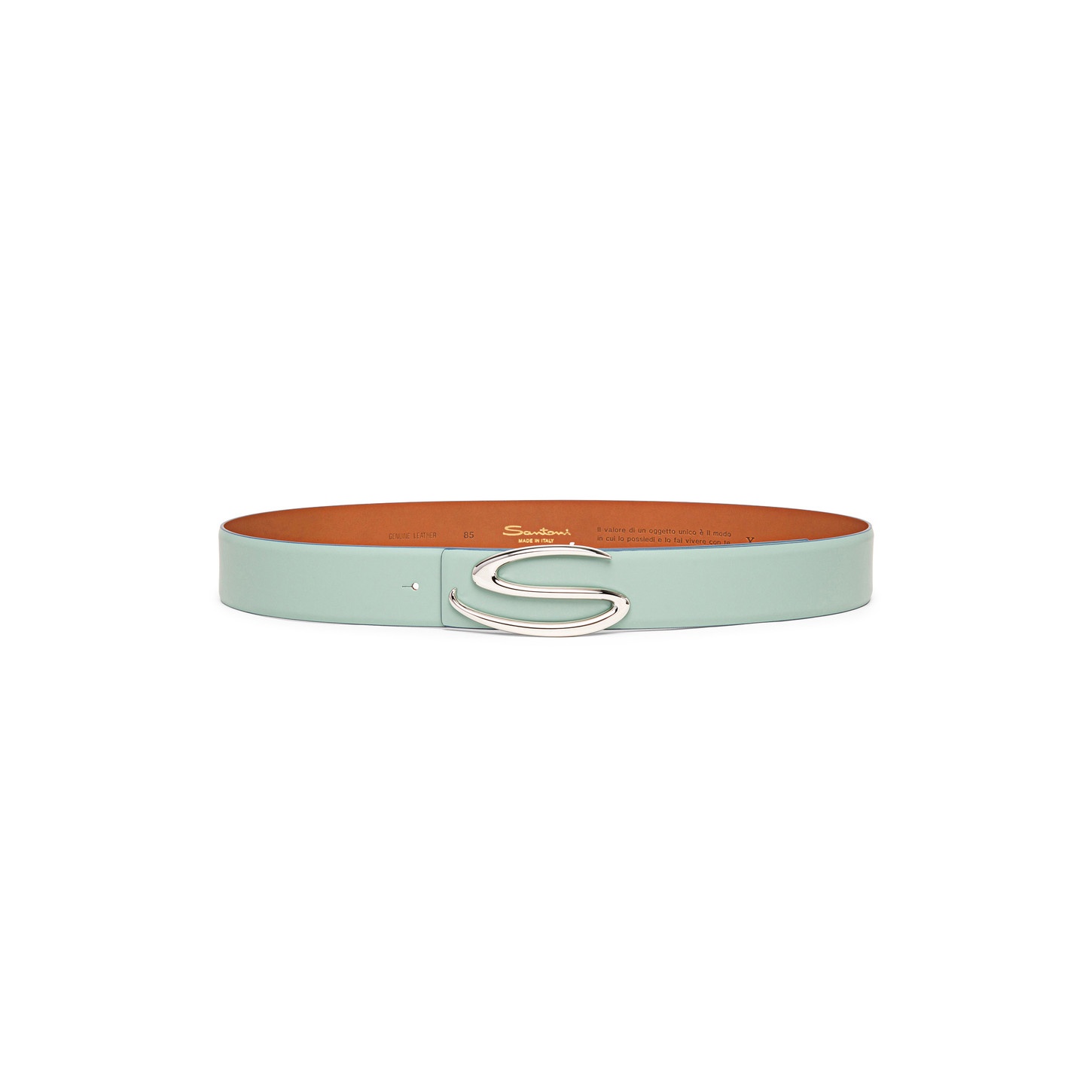Green leather belt strap - 2