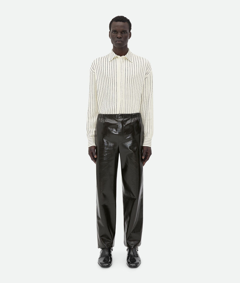 Shiny Leather Elasticated Trousers 1