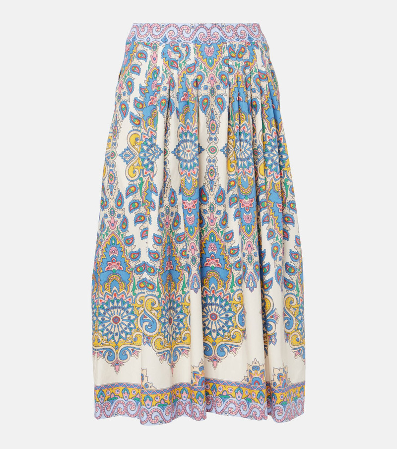 Paisley cotton midi skirt - 1