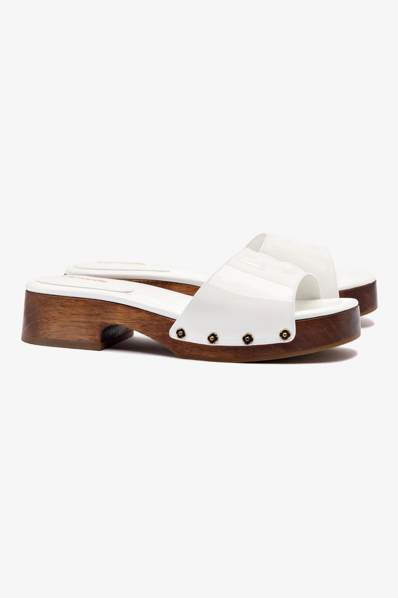 Zuzi Mule In White Patent Leather 3
