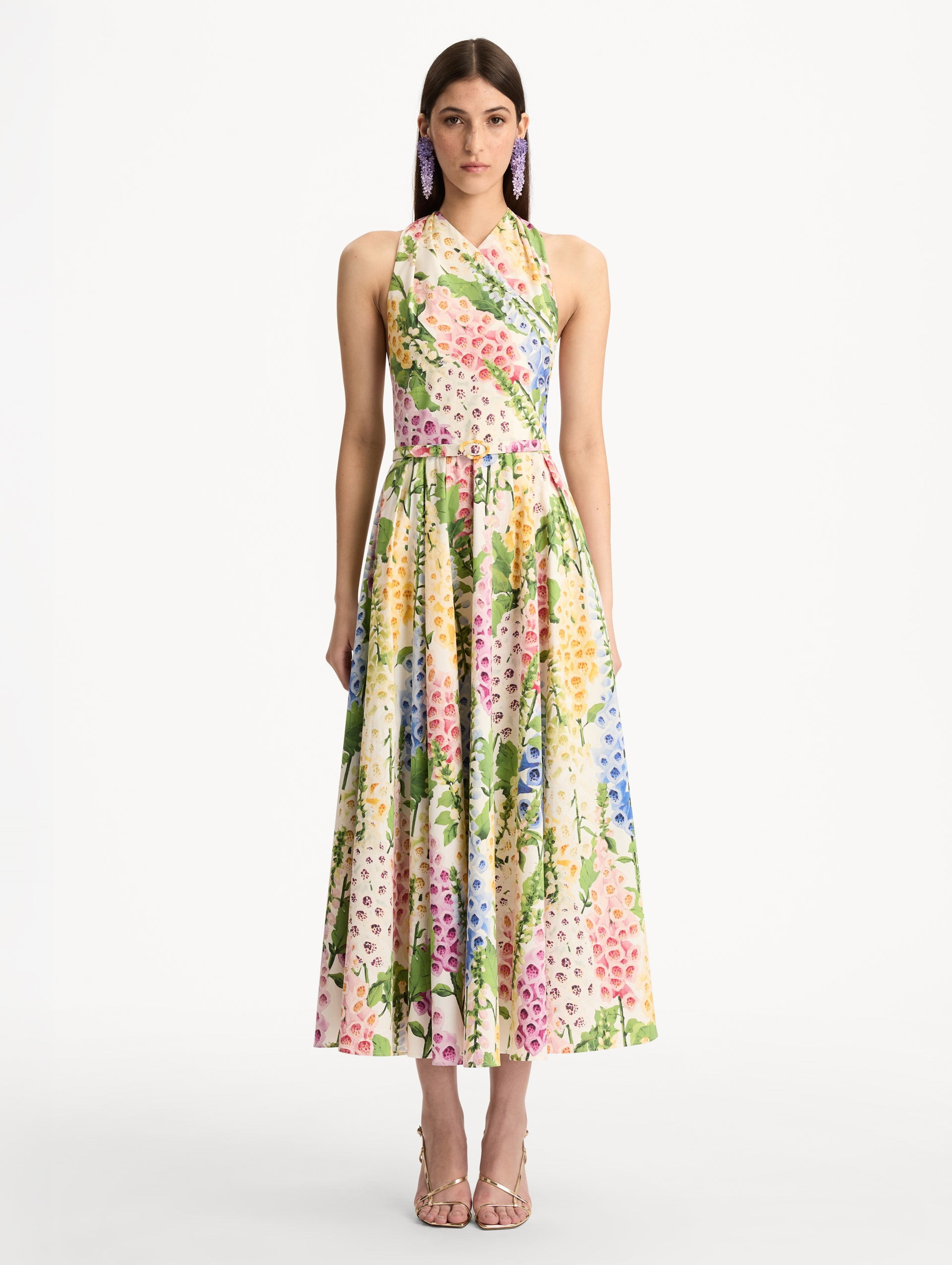 FOXGLOVE COTTON POPLIN HALTER DRESS - 2