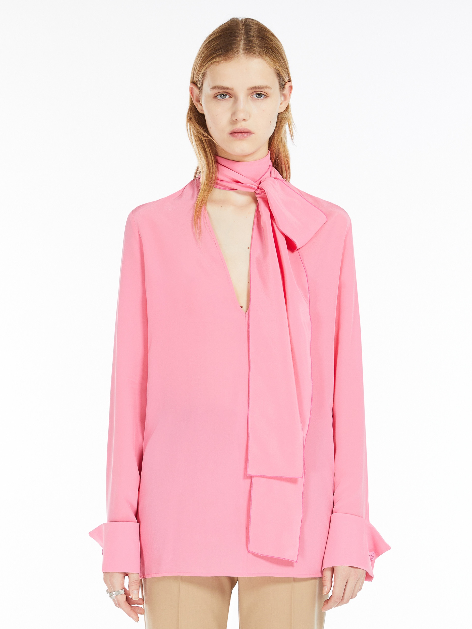 ELLENI Sash-adorned silk blouse - 3