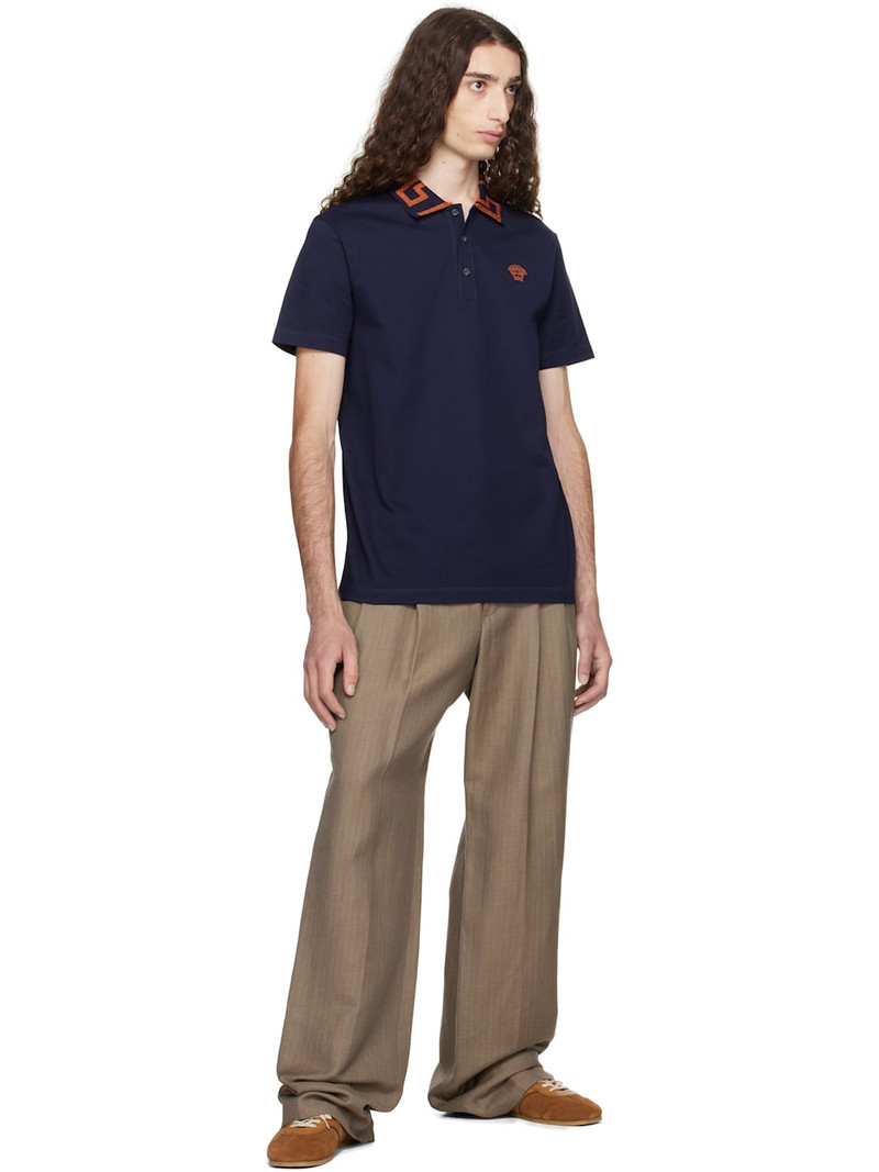 VERSACE Navy Greca Polo outlook