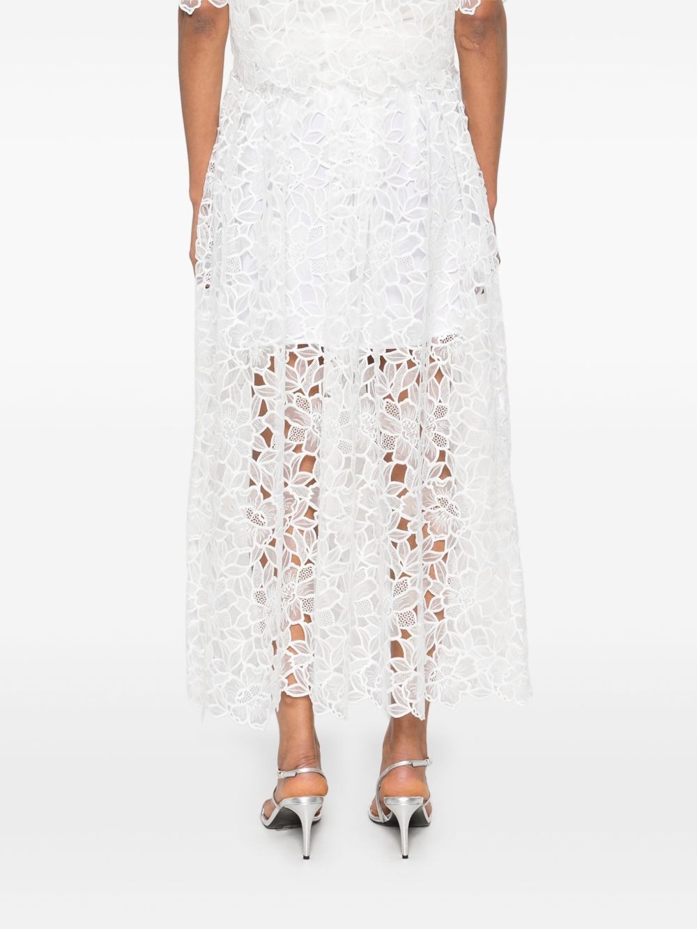 floral-lace maxi skirt - 4