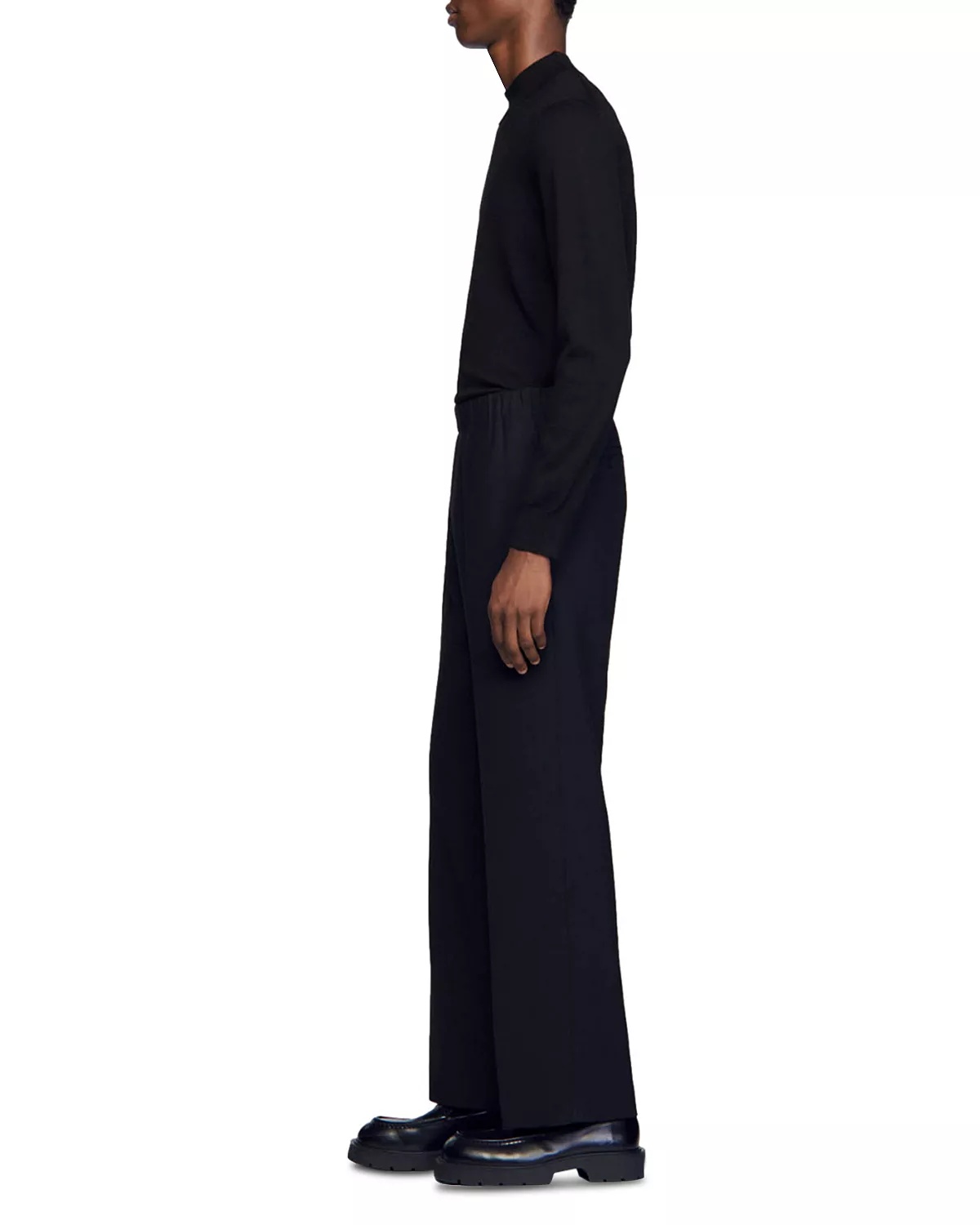 Jersey Regular Fit Wide Leg Trousers - 3