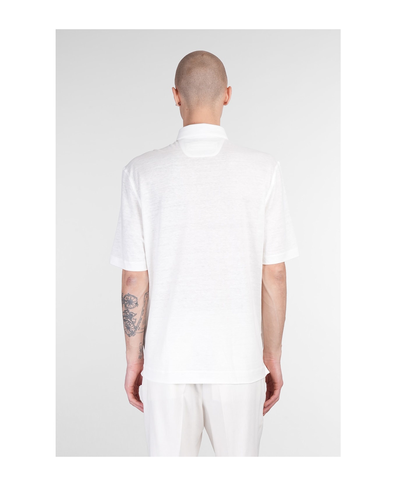 Polo In Beige Linen - 3