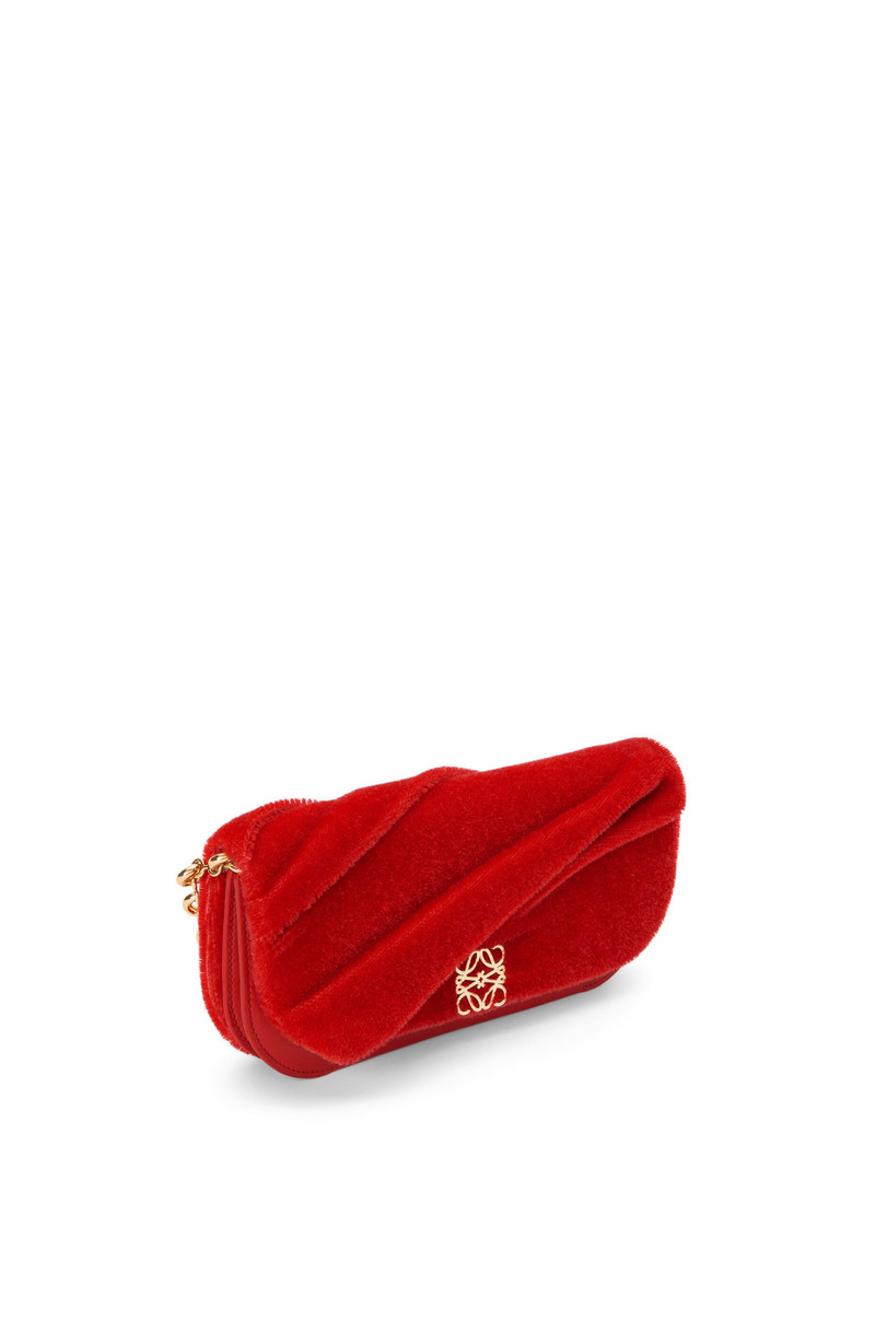 Loewe Goya Long Chain Clutch in mohair and calfskin outlook