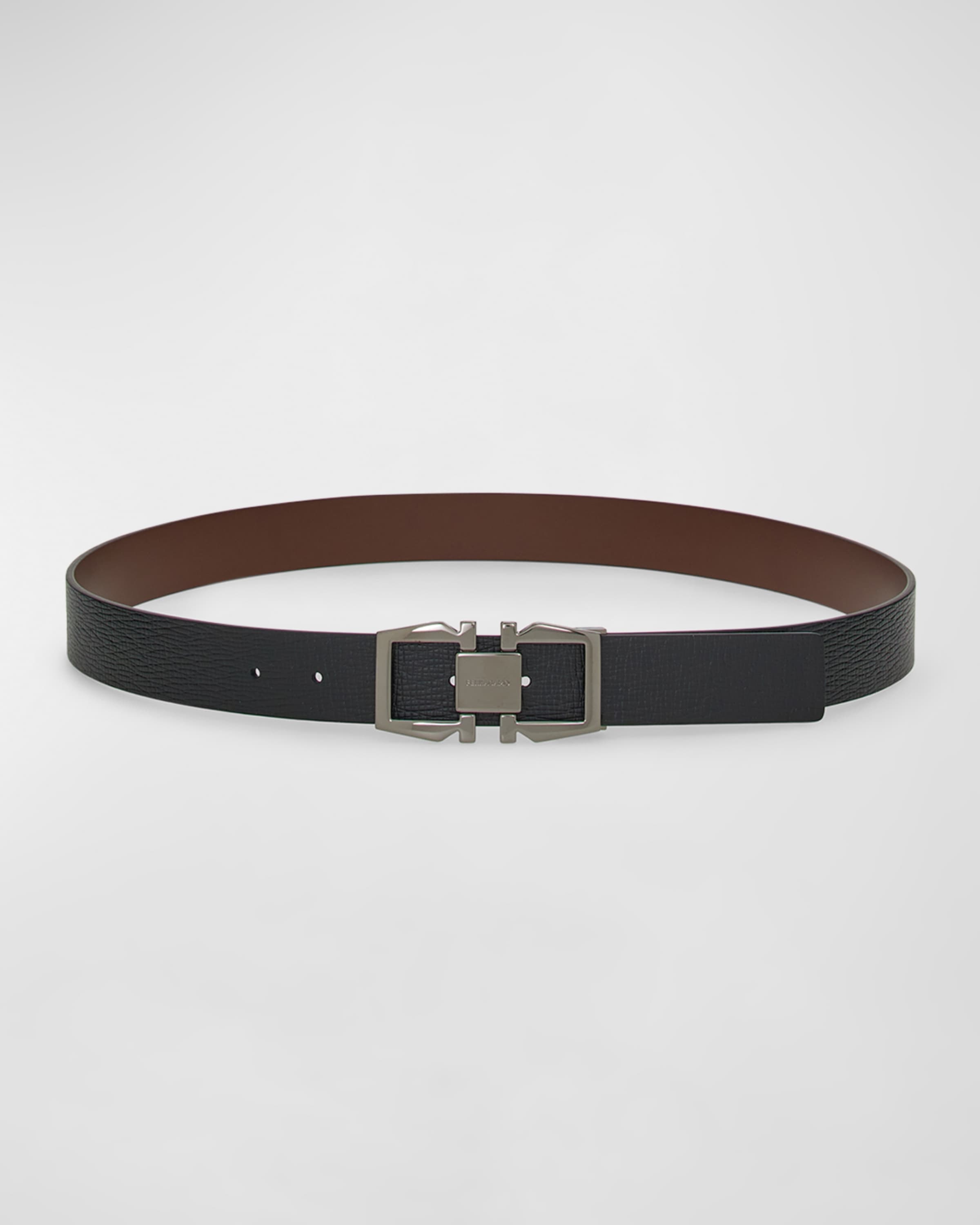 Men Gancini Buckle Leather Belt - 1