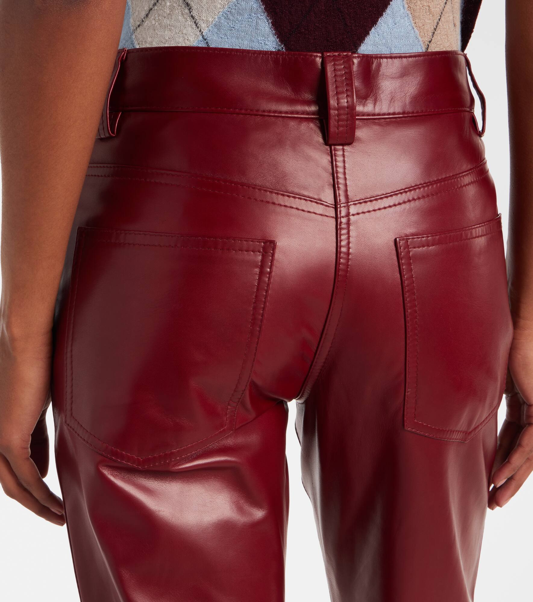 Callum leather straight pants - 6