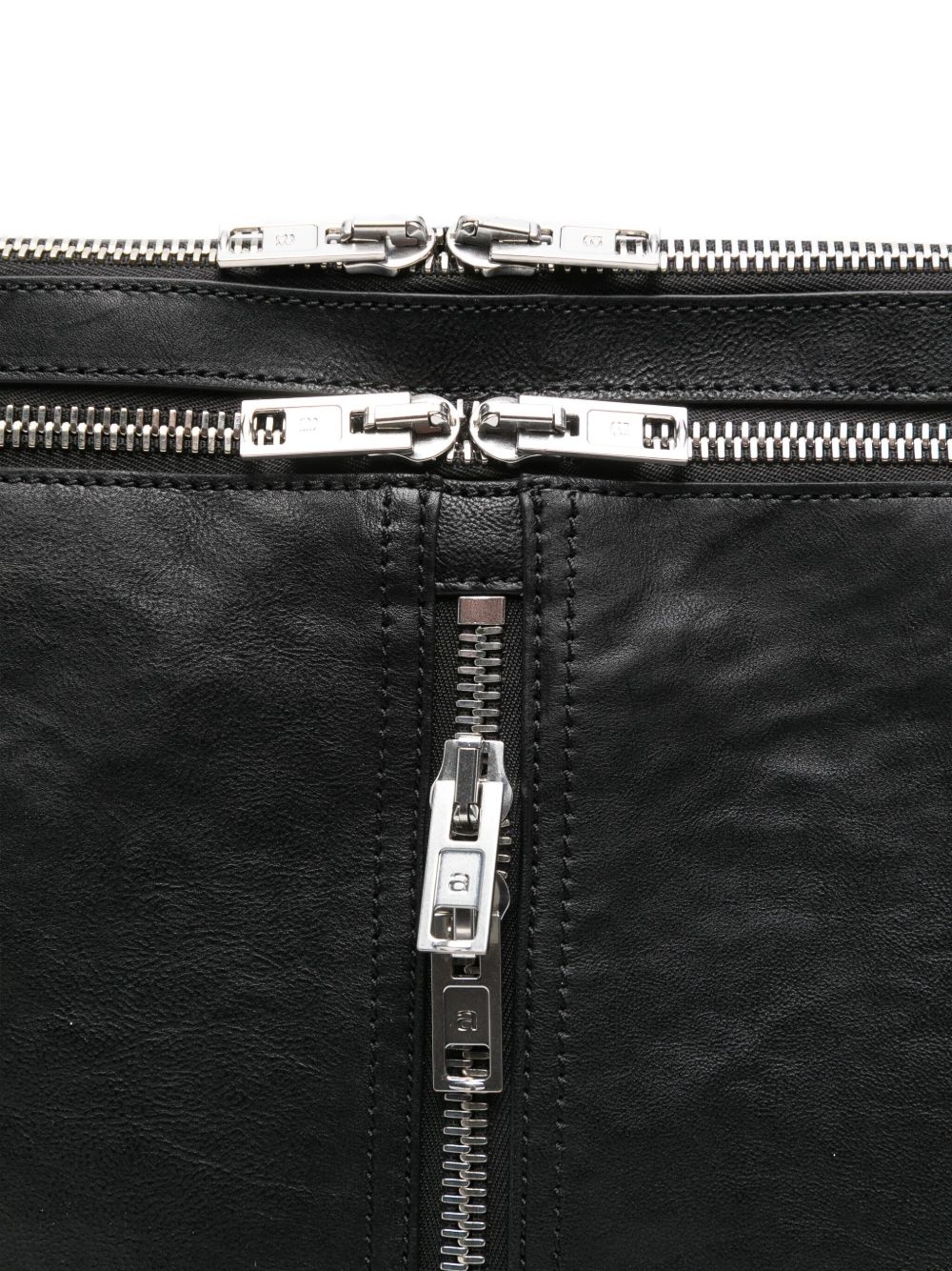 double-zip leather clutch - 4