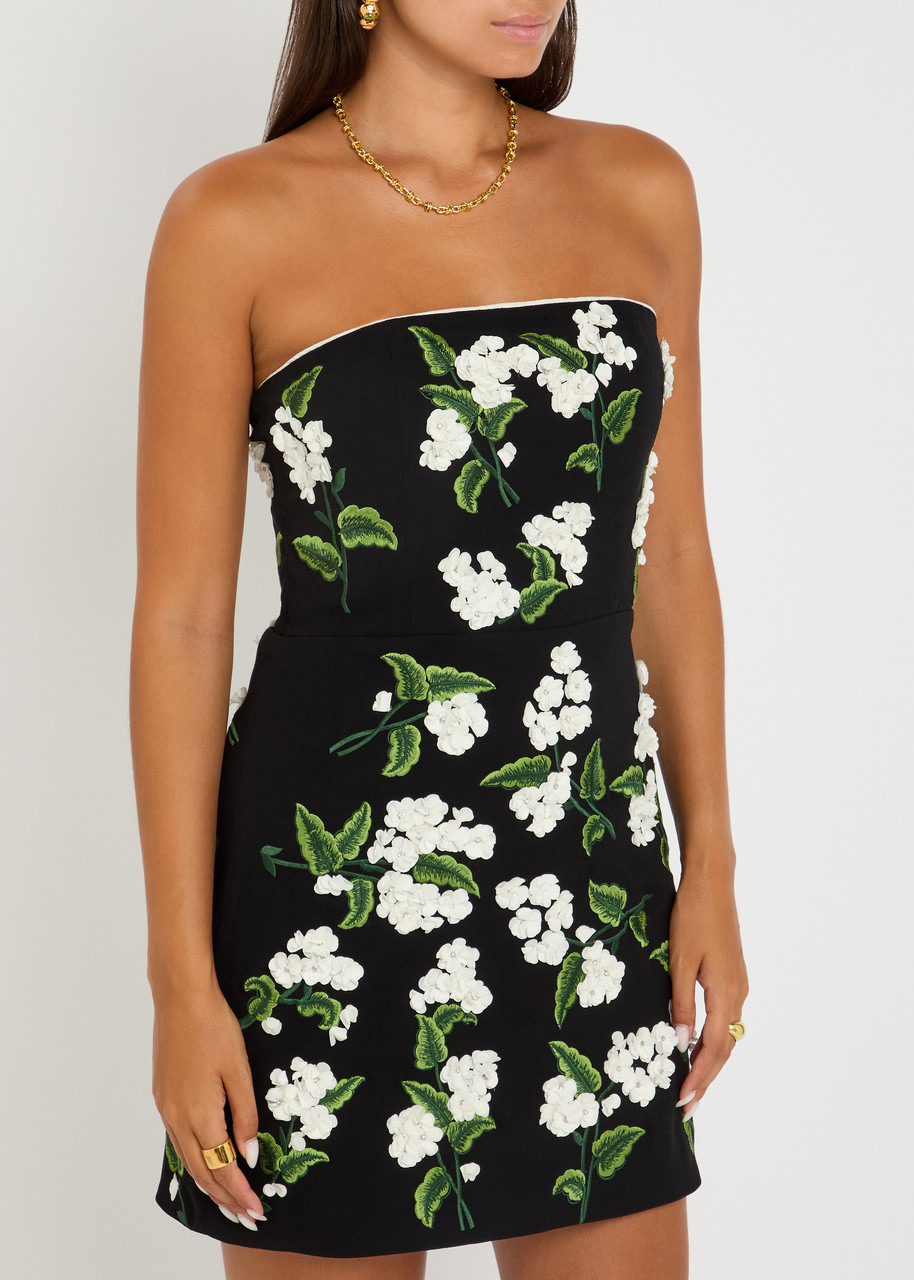 Alice + Olivia Velia Floral-appliquéd Crepe Mini Dress - 2