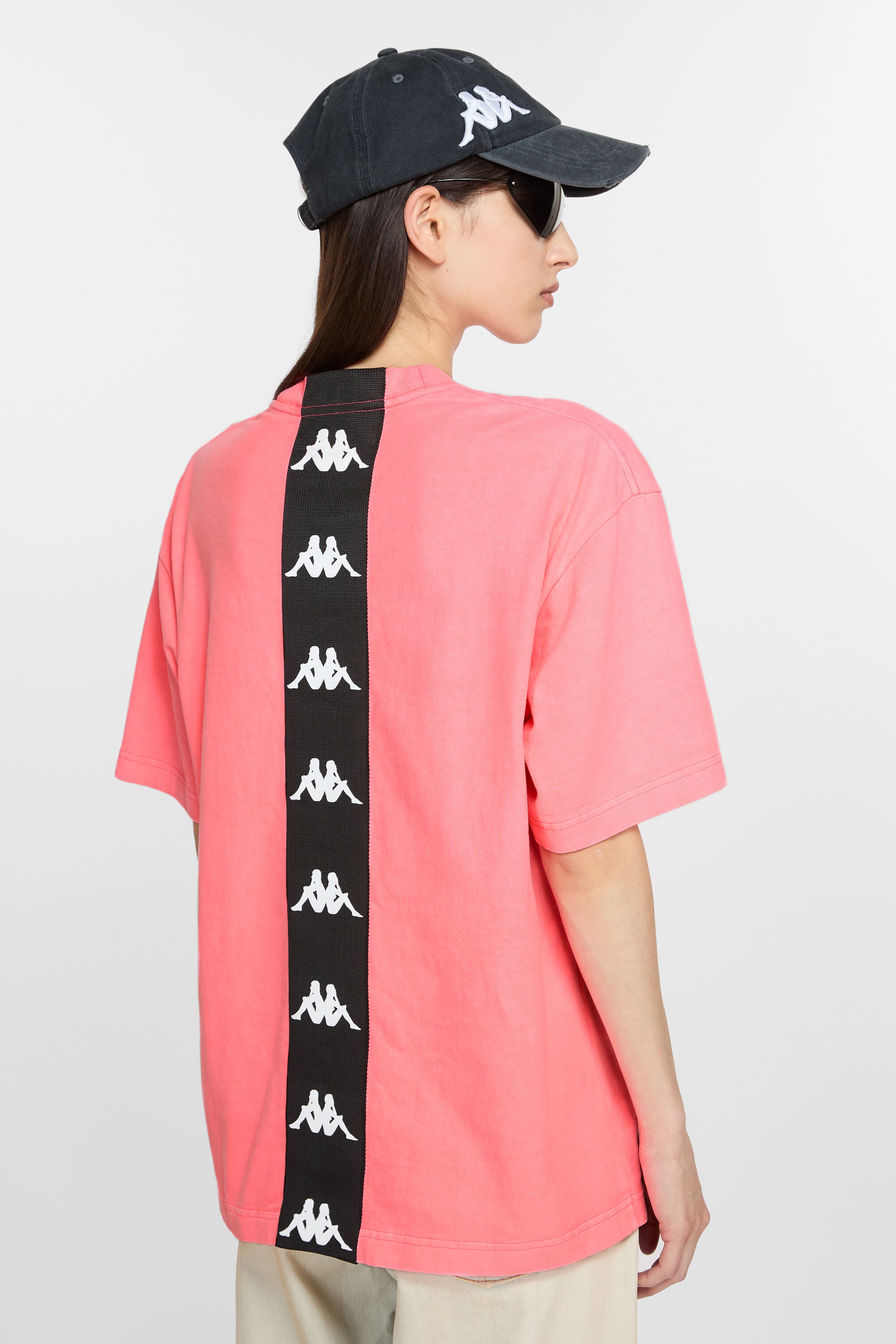Short sleeve logo t-shirt - Acne Studios x Kappa - Neon Pink - 3