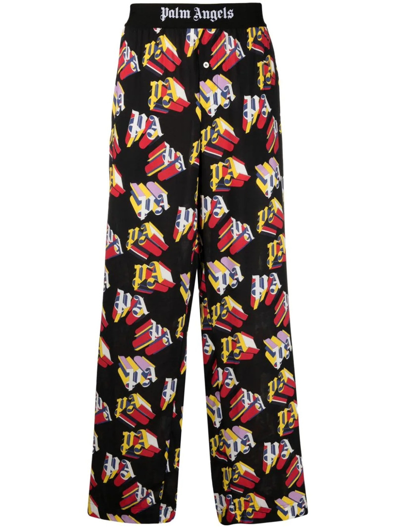 logo-print straight-leg trousers 1
