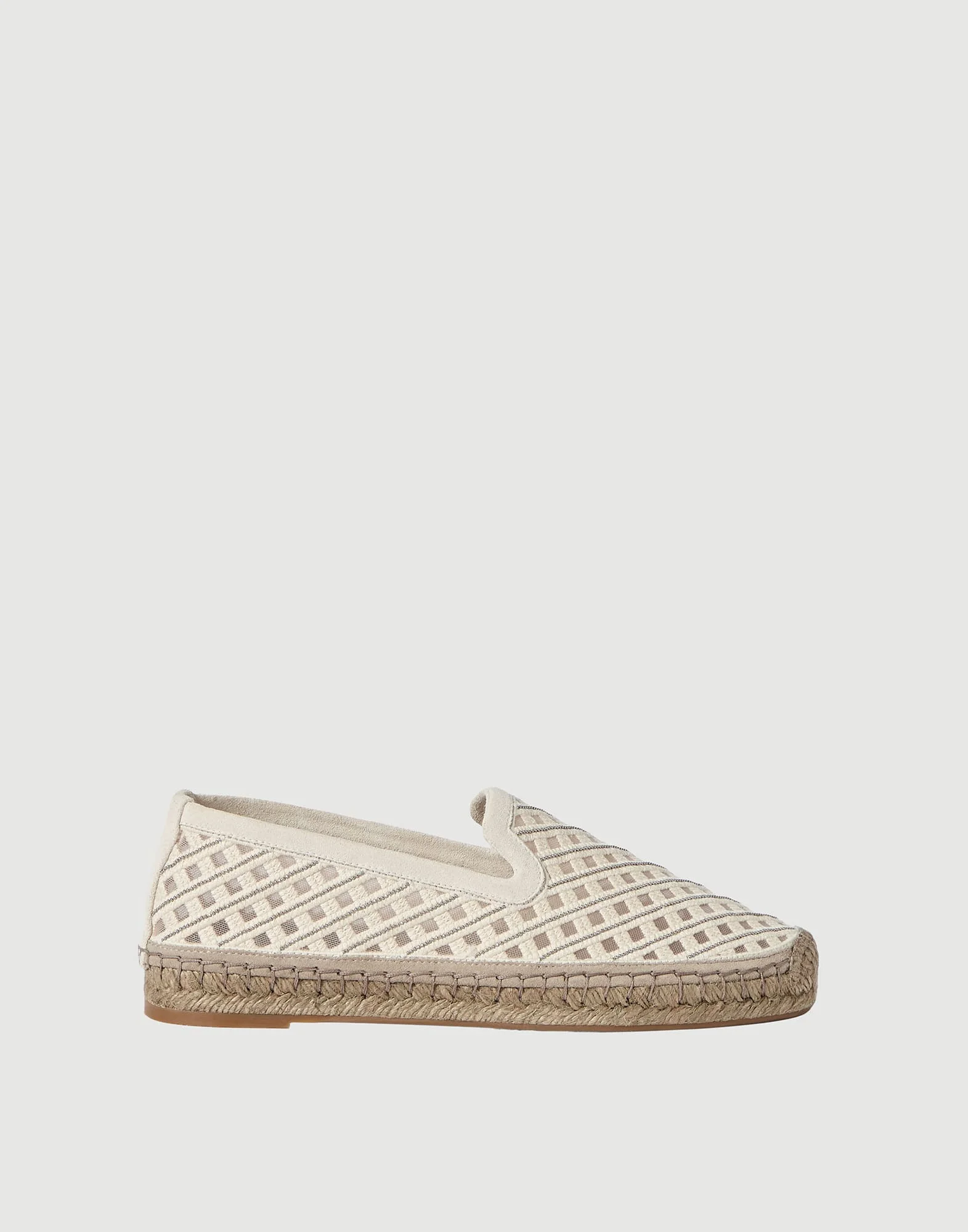 Precious net espadrilles in cotton and suede - 1