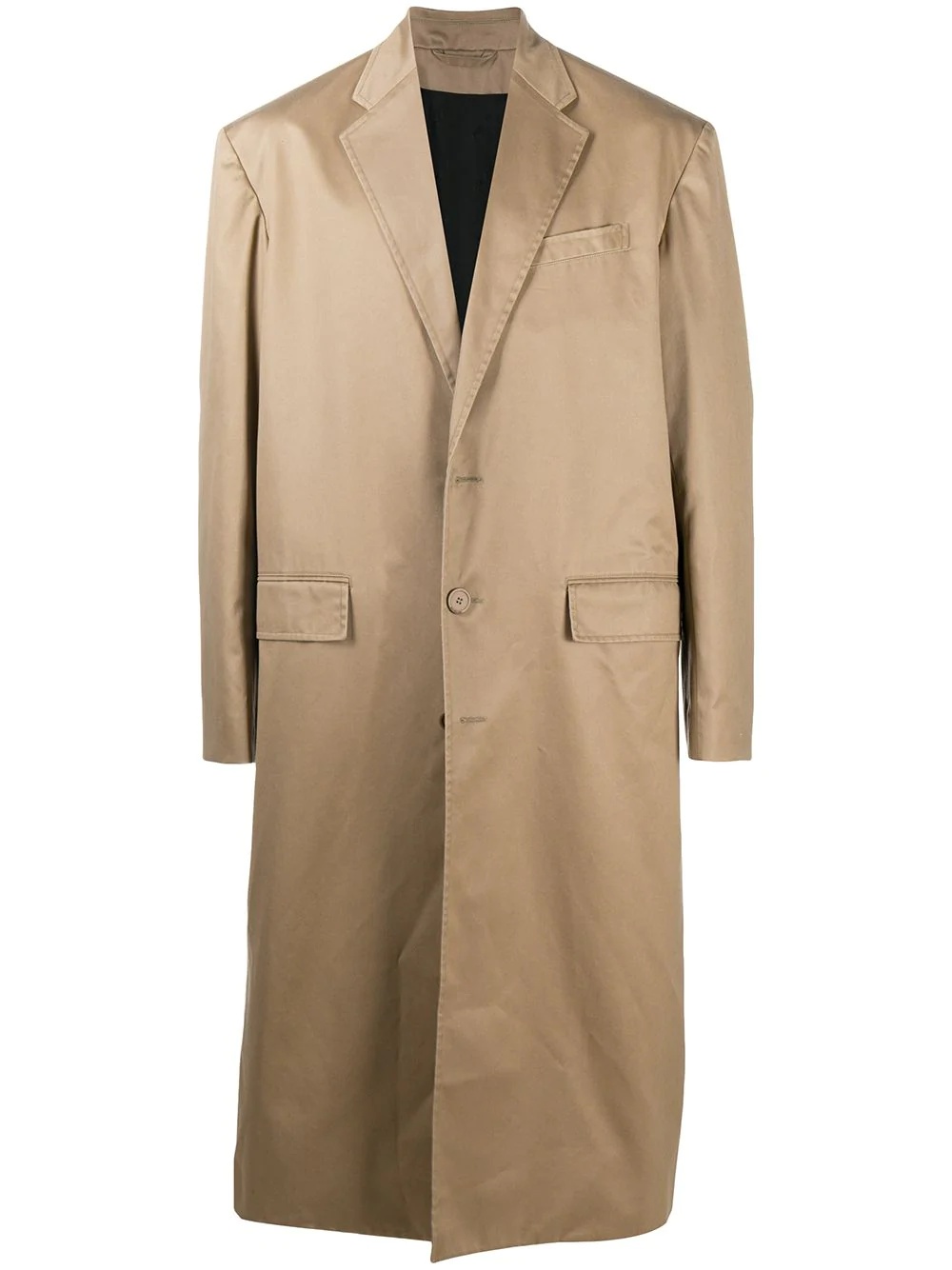 long boxy single-breasted coat - 1