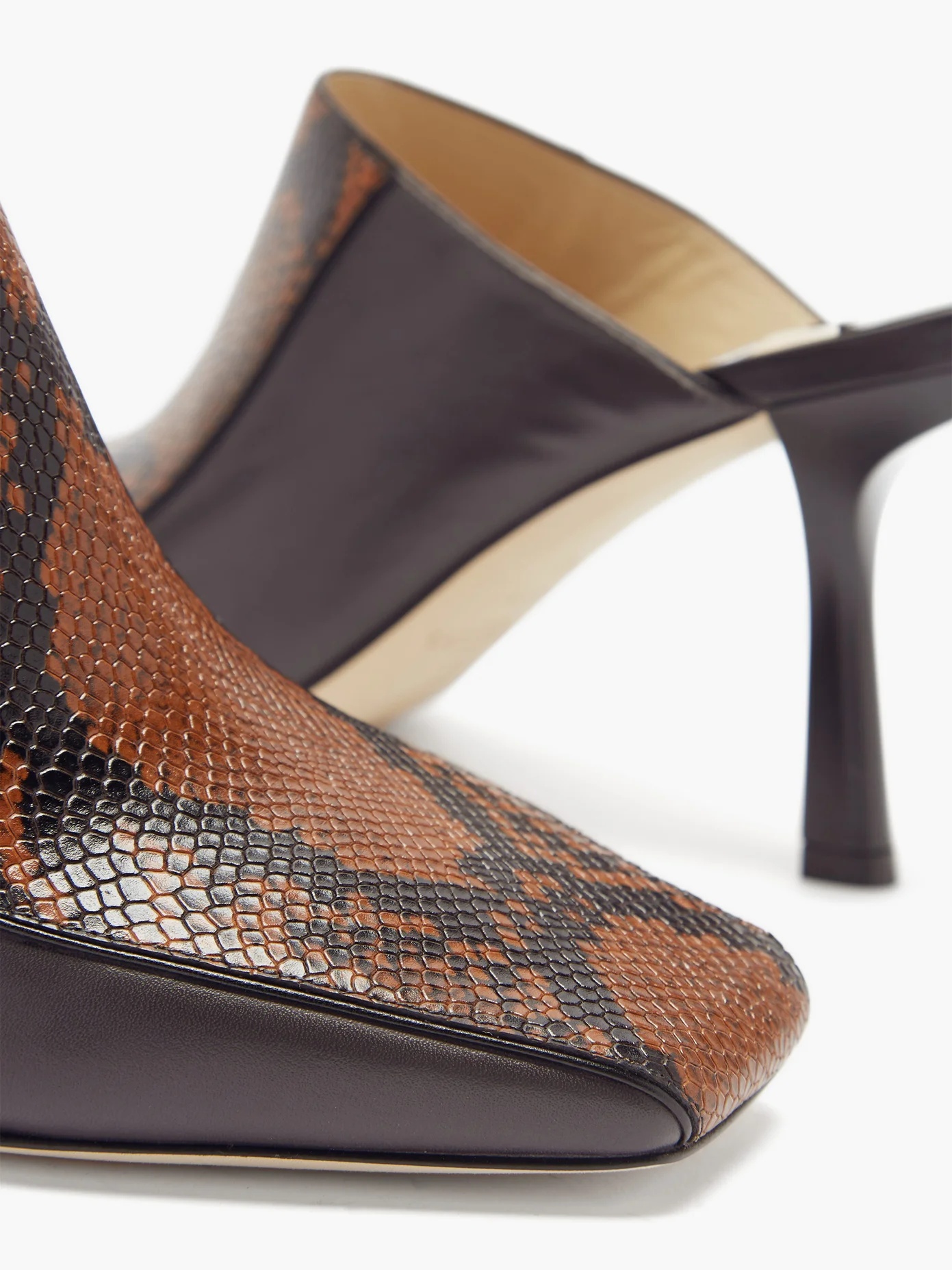 Marcel 85mm snake-effect leather mules - 6