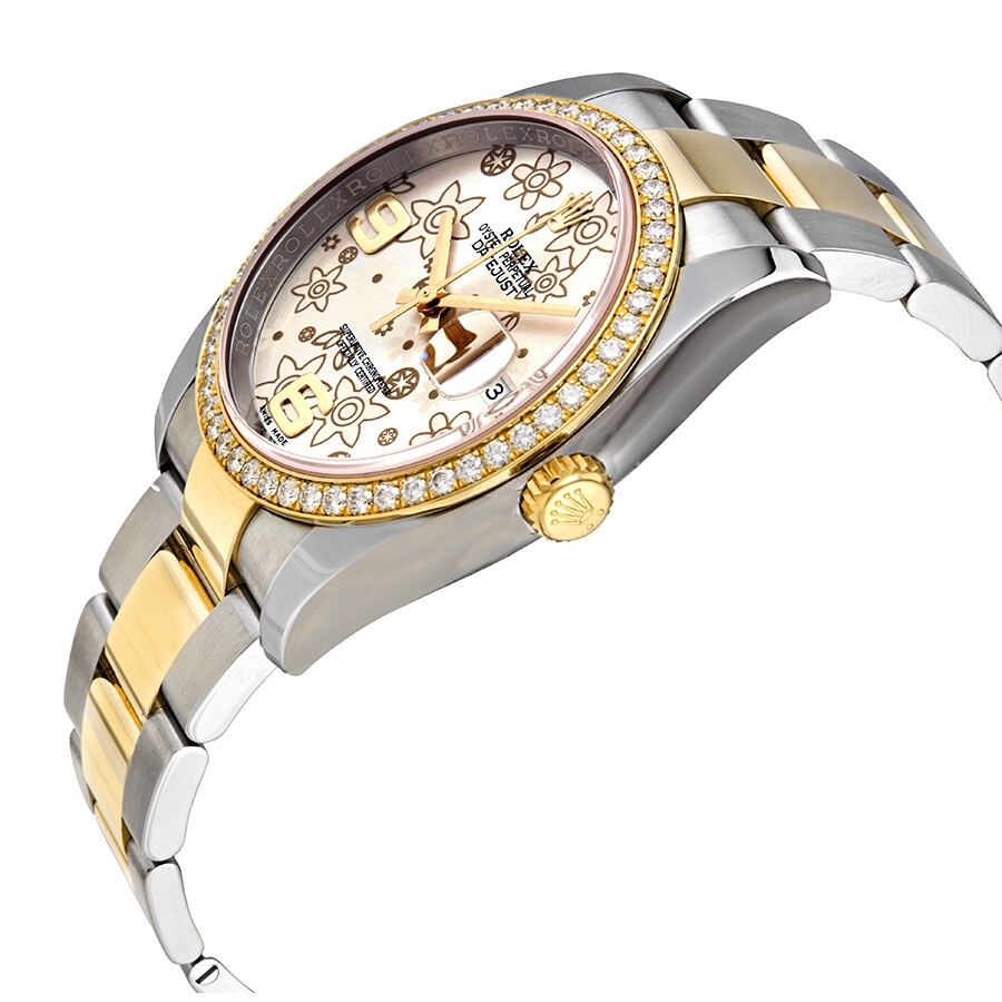 Rolex Oyster Perpetual Datejust 36 Silver Floral Dial Stainless Steel and 18K Yellow Gold Bracelet A - 2