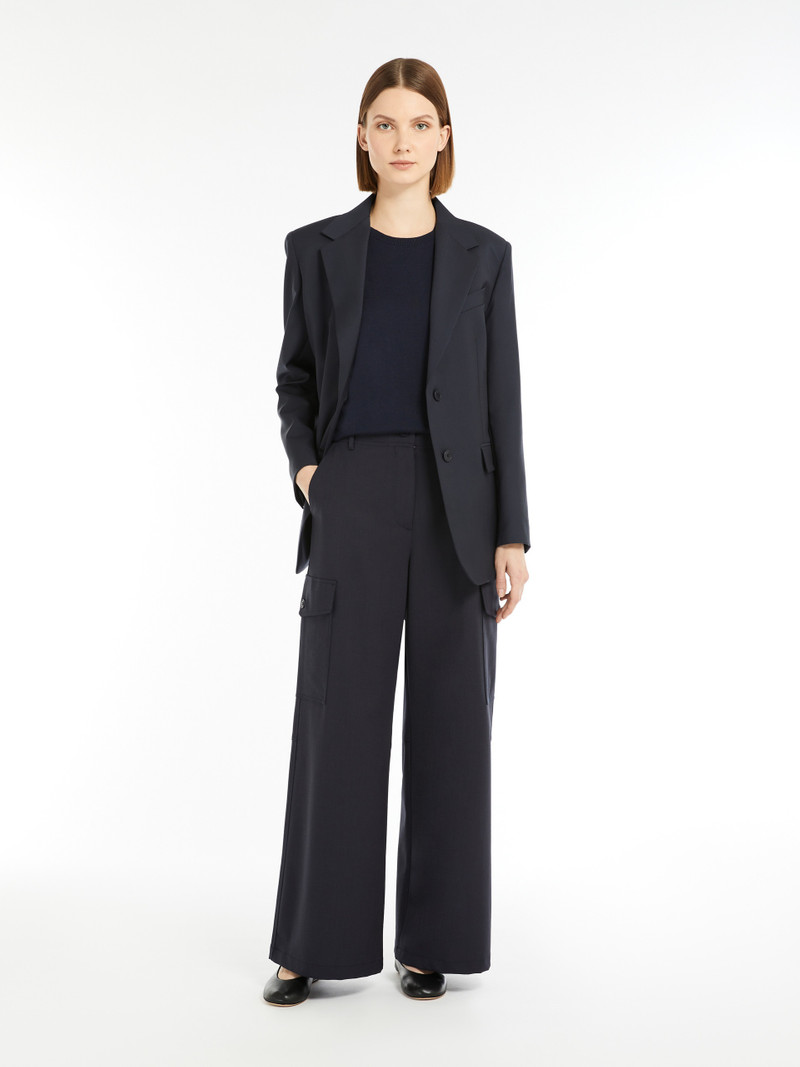 WEEKEND Max Mara MATERIA Single-breasted wool-blend canvas blazer outlook