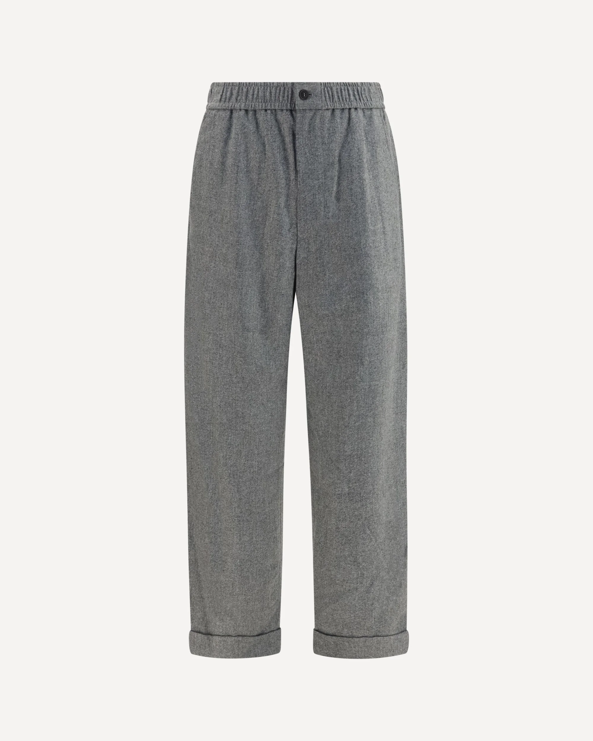 Oversized Pants in wool and cashmere with denim effect - 1