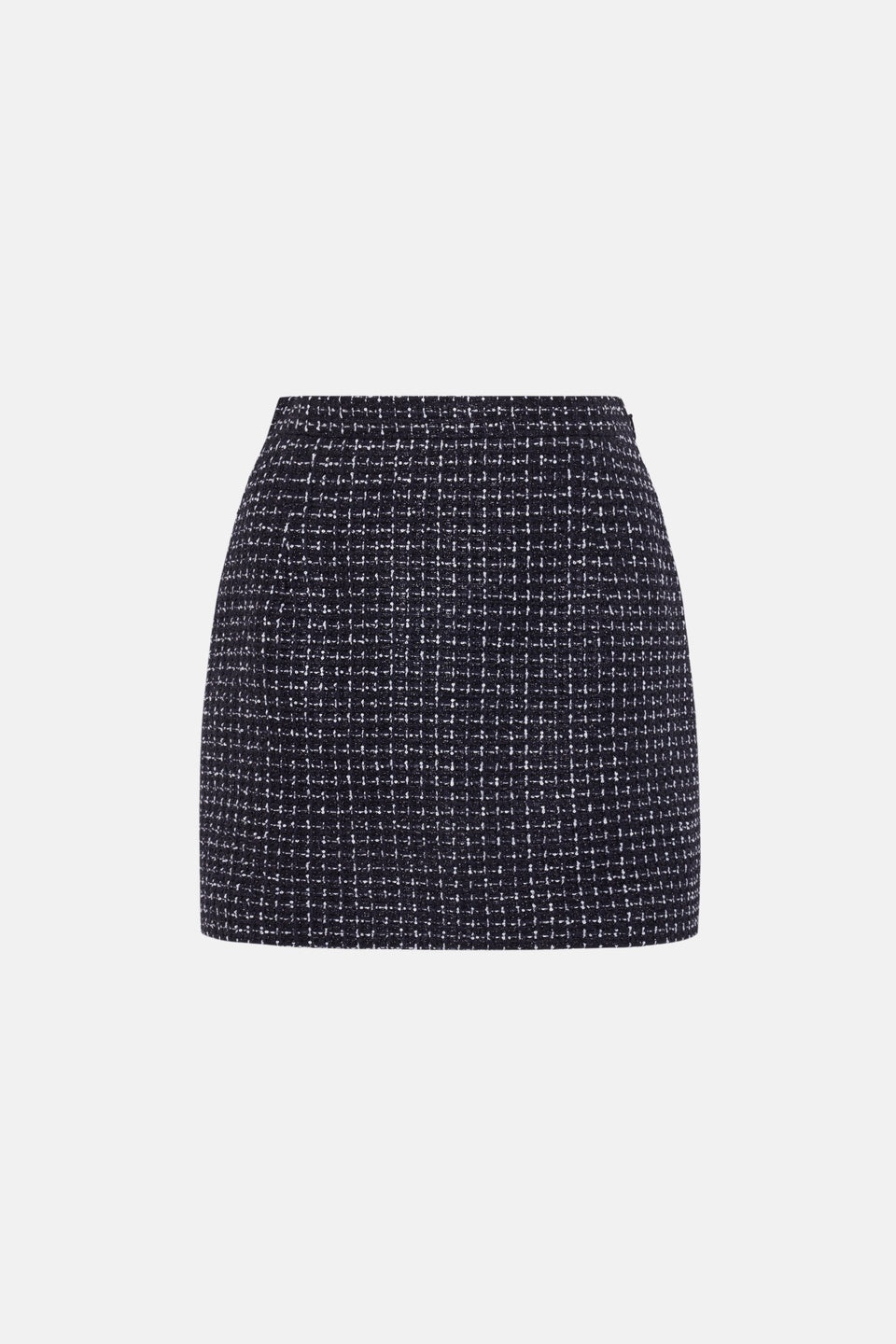 SEQUIN CHECKED TWEED MINI SKIRT - 1