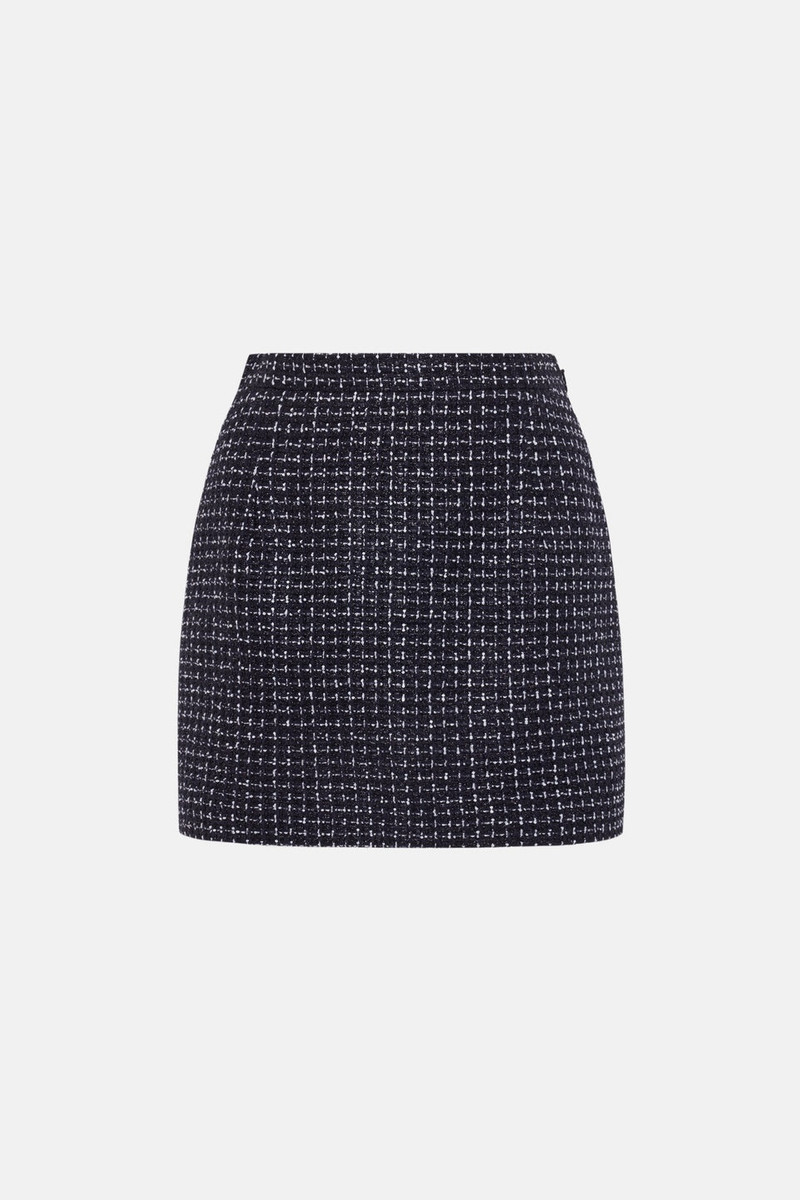 SEQUIN CHECKED TWEED MINI SKIRT 1