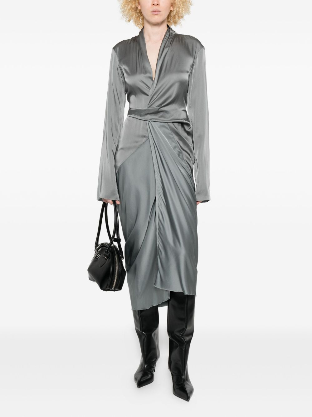 draped wrap dress - 2