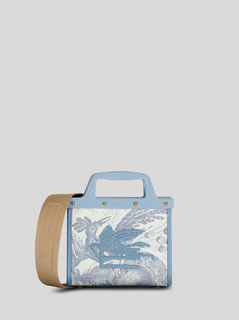 SMALL DENIM JACQUARD LOVE TROTTER BAG 1