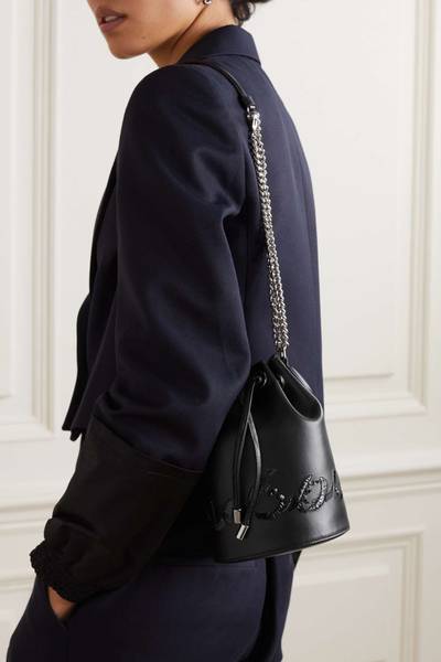 Christian Louboutin Marie Jane embellished leather bucket bag outlook